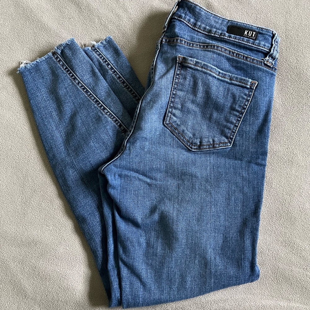 Kut from the Kloth Connie ankle skinny jeans blue denim 8 womens